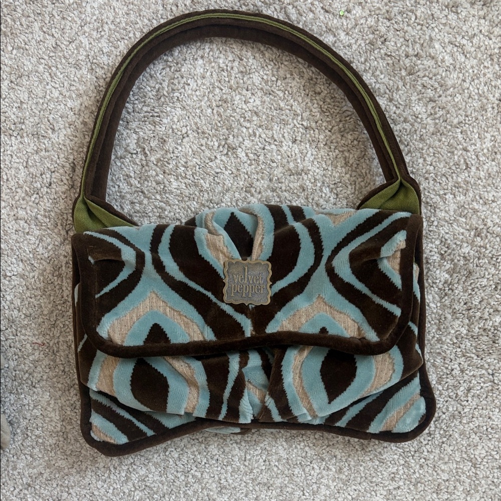 Velvet Pepper purse Y2K velvet shoulder bag indie aesthetic boho chic mini purse